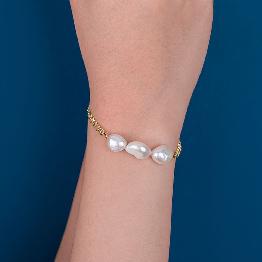 Andrea Gold Freshwater Pearl Bracelet
