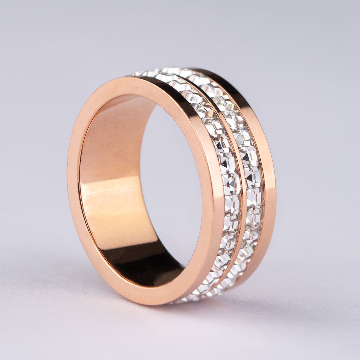 W Premium Jewellery Rose Gold Dual Diva Ring