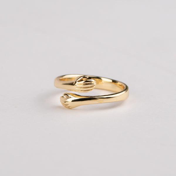 Gold Adjustable Stainless Steel Hug Ring