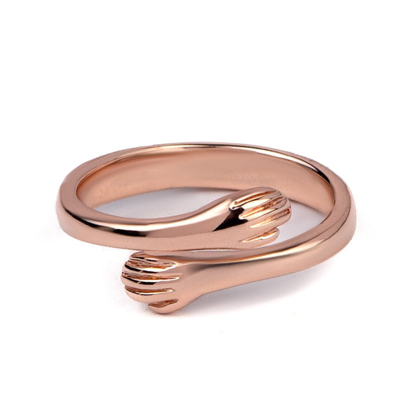 Rose Gold Adjustable Stainless Steel Hug Ring