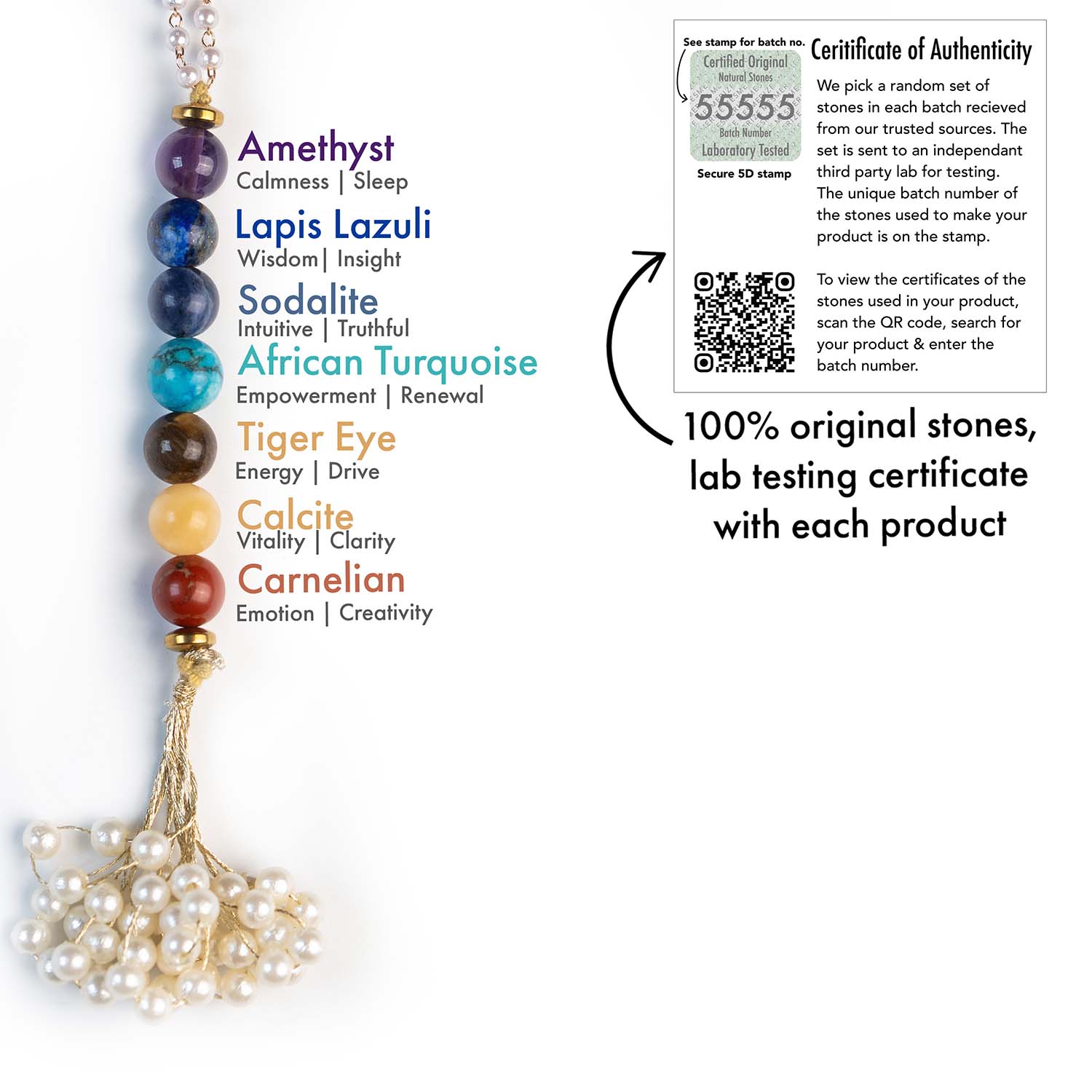 Balance 7 Chakra Lumba Sister & Bhabhi Natural Stone Rakhi