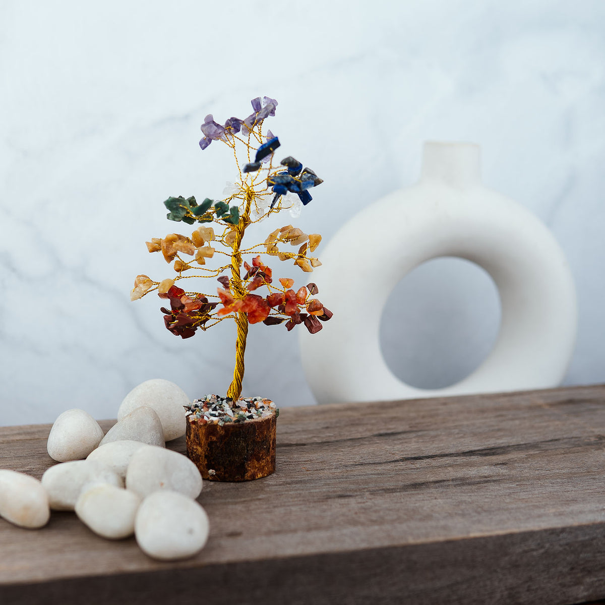 Scrone Tree Mini 7 Chakra Natural Stone Tree