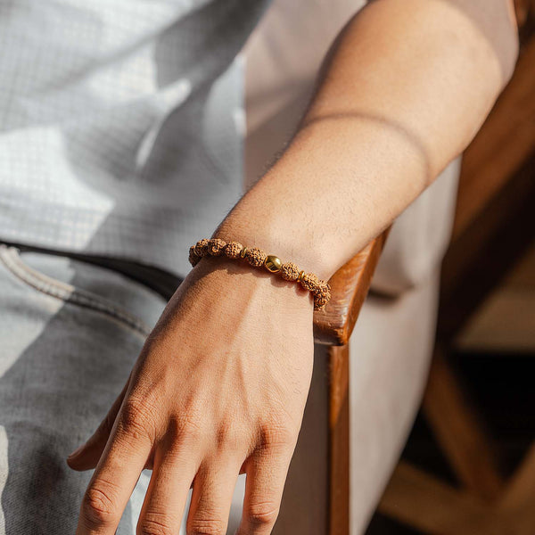 Spiritual Rudraksh Natural Stone Bracelet with Magsnap