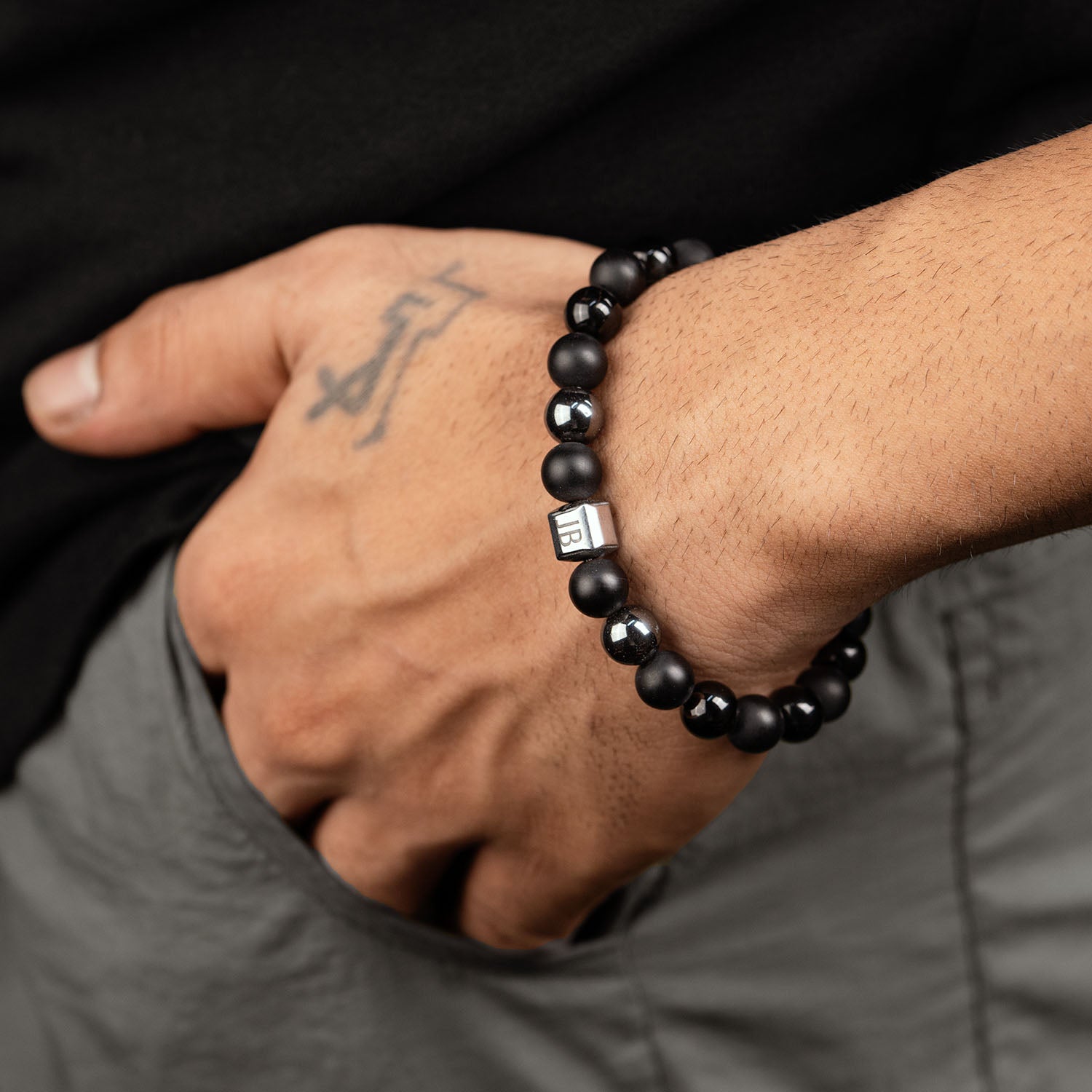 Personalised Stealth Gloss Black Bracelet With Magsnap2