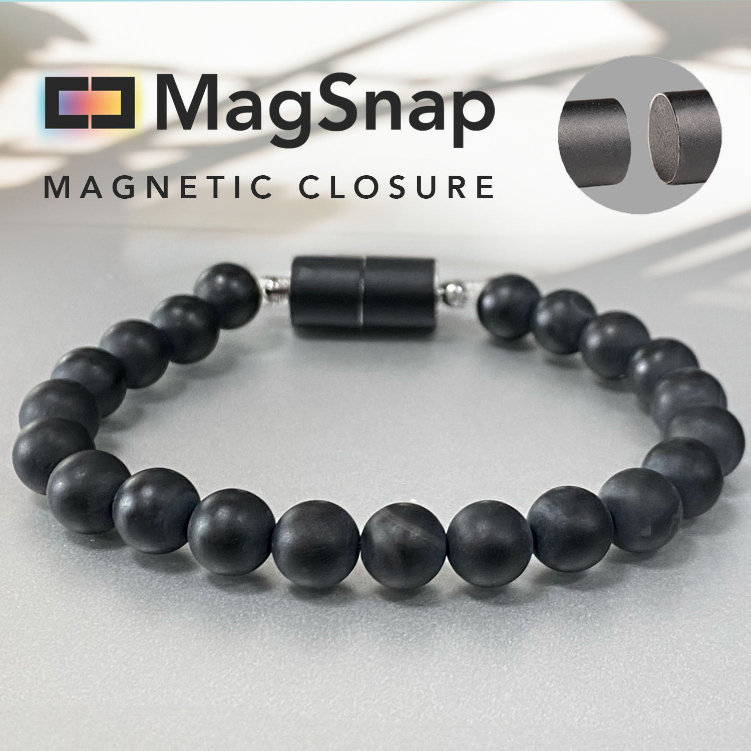 Natural Stone Jewellery Onyx Natural Stone Bracelet with MagSnap