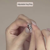 Silver Adjustable Stainless Steel Hug Ring