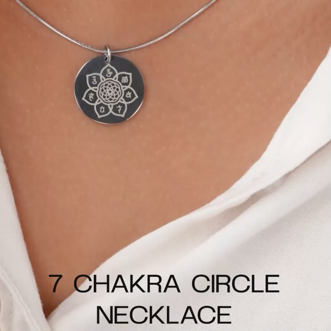 Balance 7 Chakra Circle Necklace Rose gold 