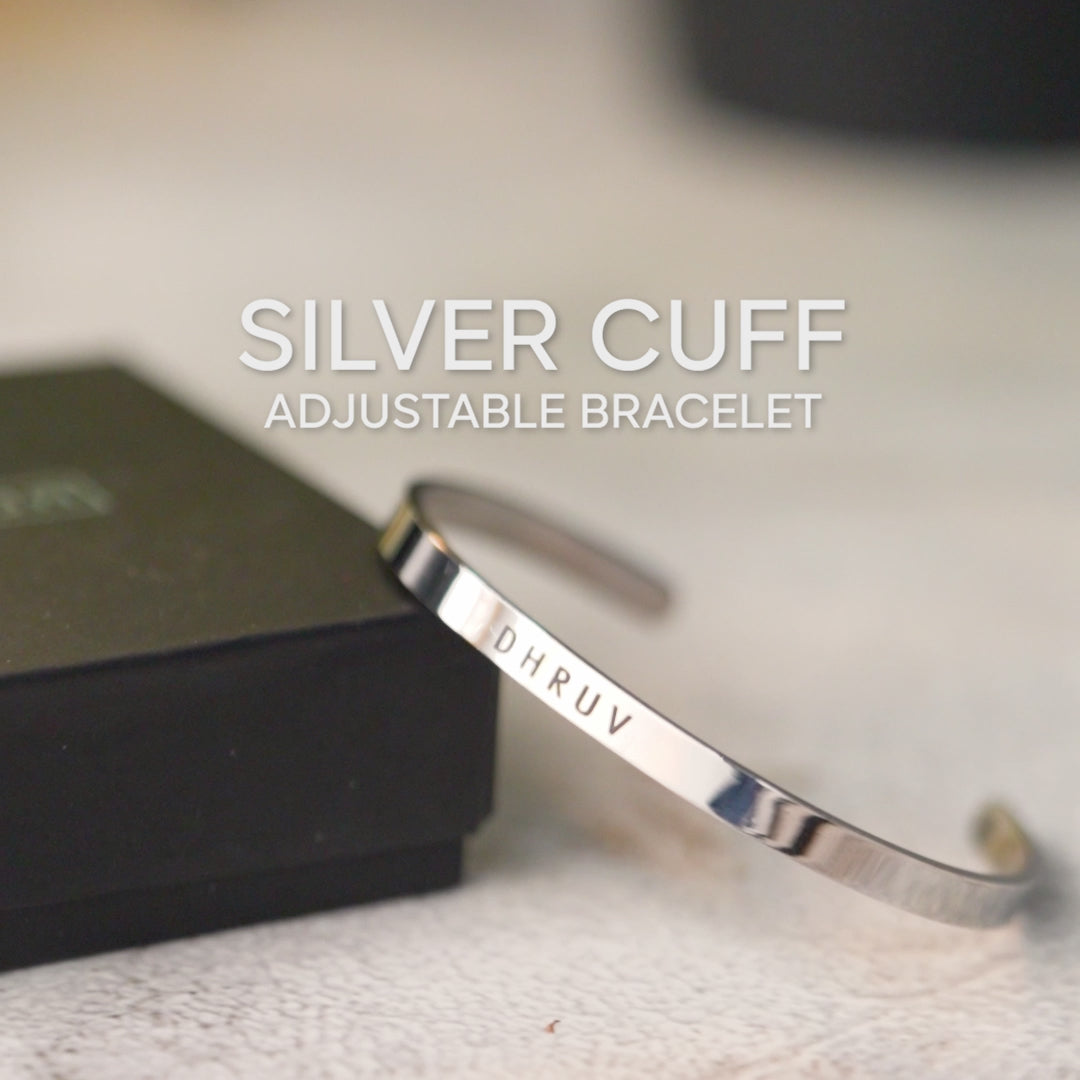 Personalised Silver Cuff Kada Bracelet