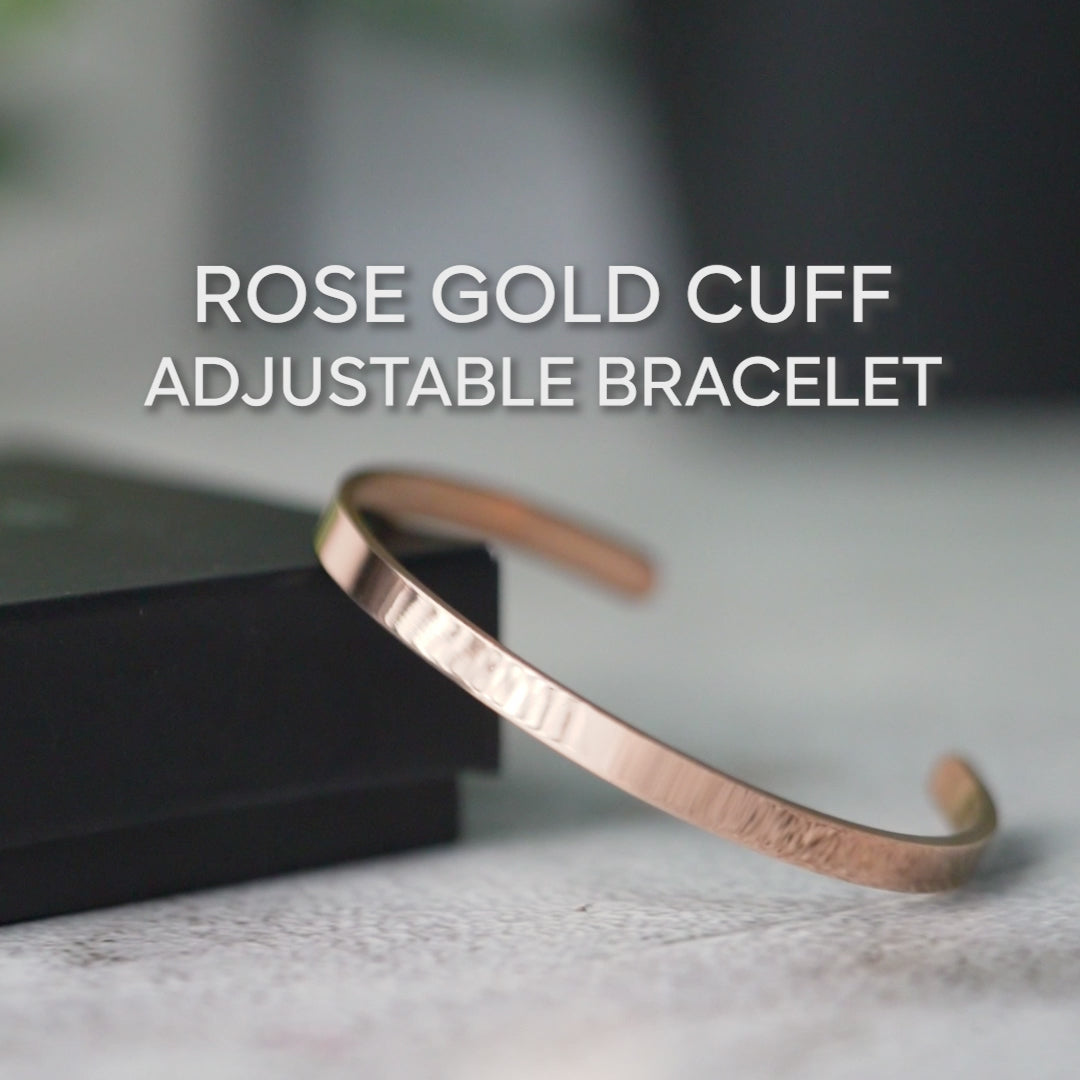 Personalised RoseGold Cuff Kada Bracelet