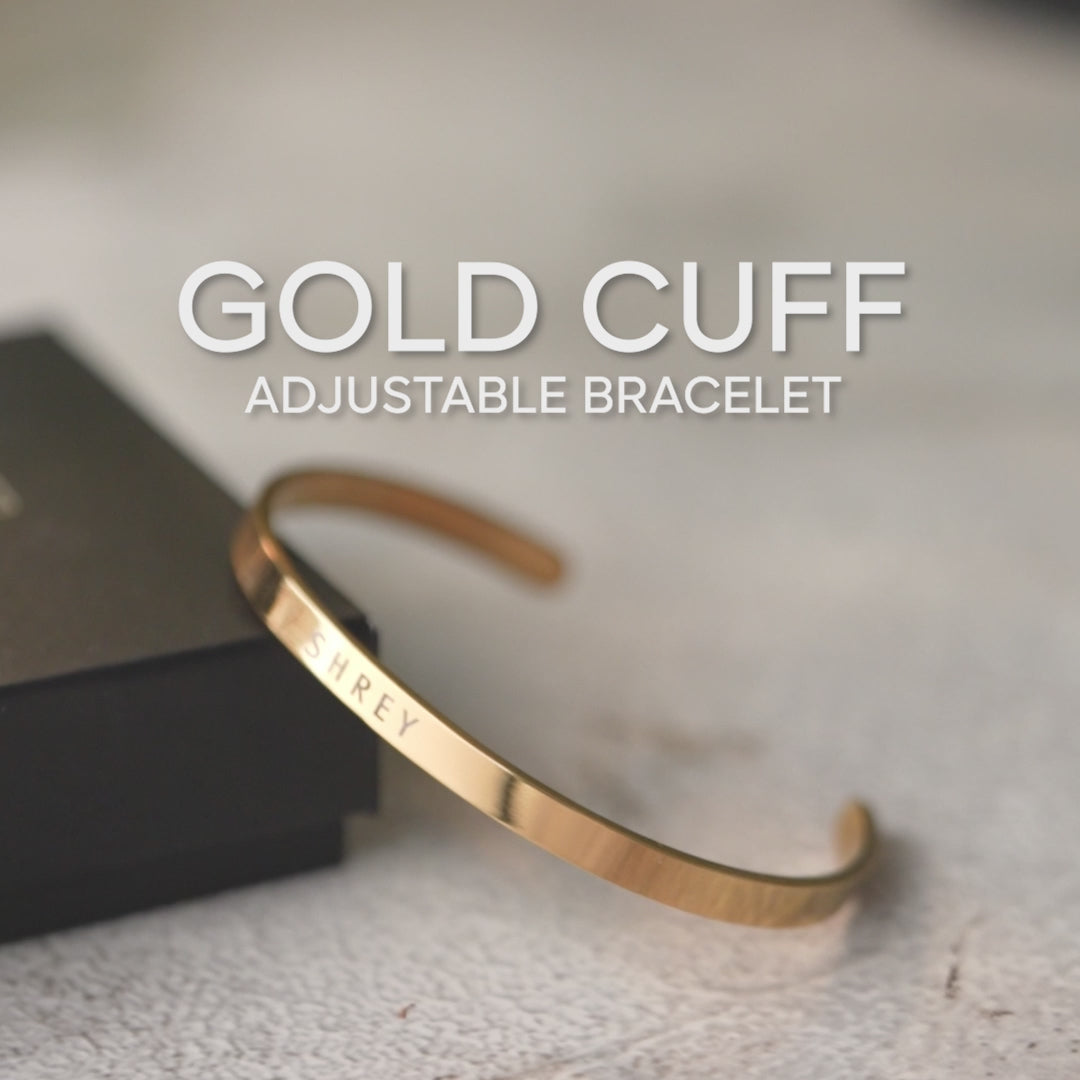 Non Personalised Gold Cuff Kada Bracelet