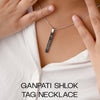 Devotional Ganpati Shloka Silver Tag Necklace