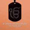 Ik Onkar MicroCarved Tag Necklace Gold