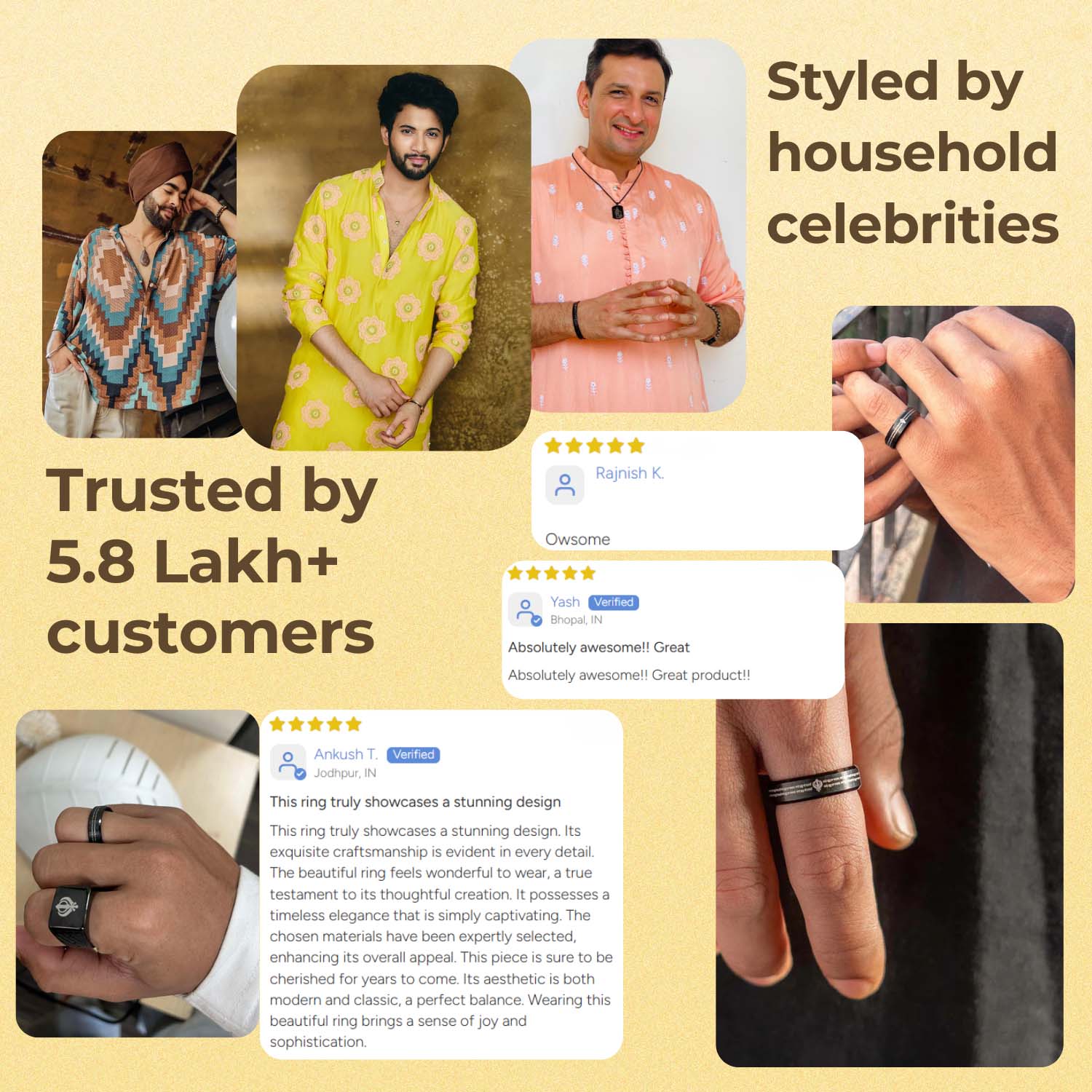 Waheguru Ji Da Khalsa Slogan MicroCarved Beveled Ring
