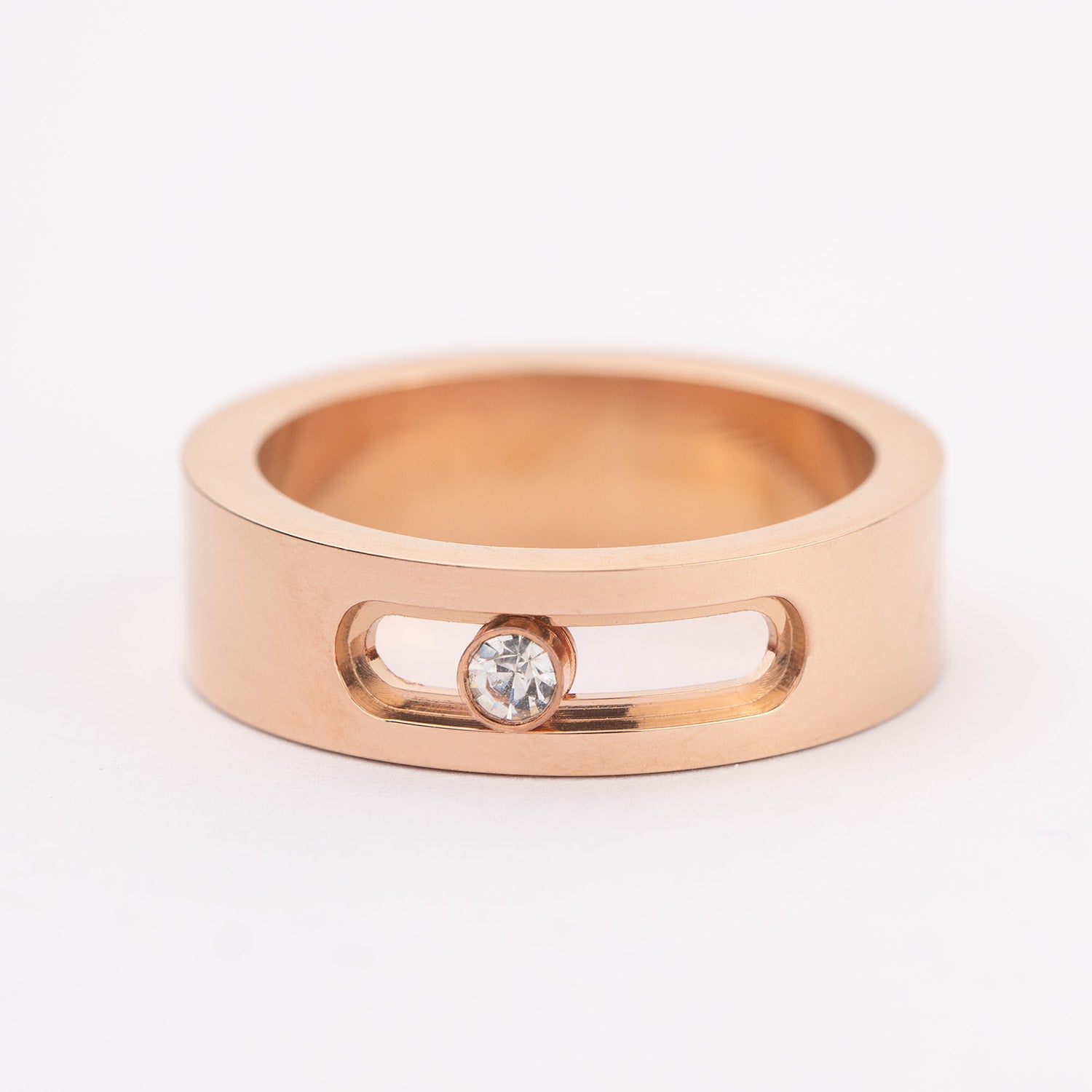 Rose Gold Dancing Diamond Ring - Mesmerize India