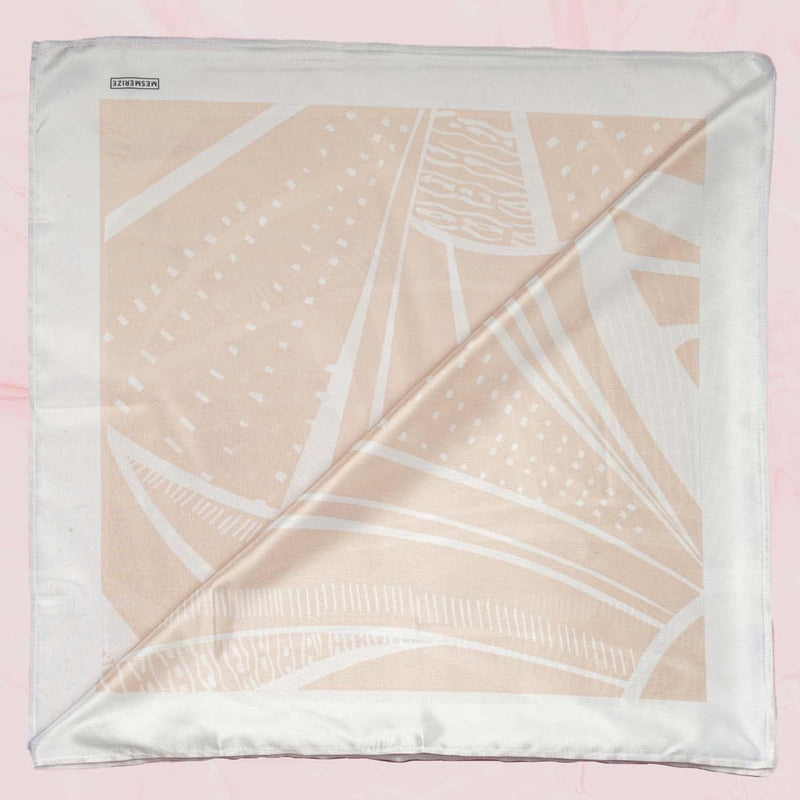 Cascade Print Satin Square Scarf