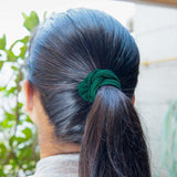 Forest Green Regular Crepe Knit Scrunchie