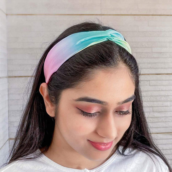 Rainbow Ombre Elastic Satin Hairband