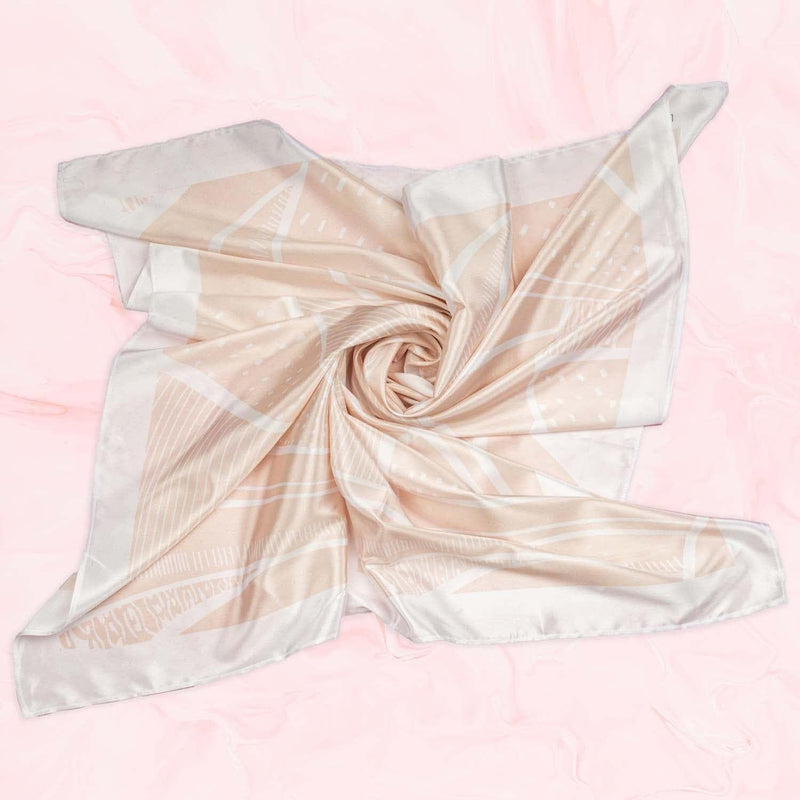 Cascade Print Satin Square Scarf