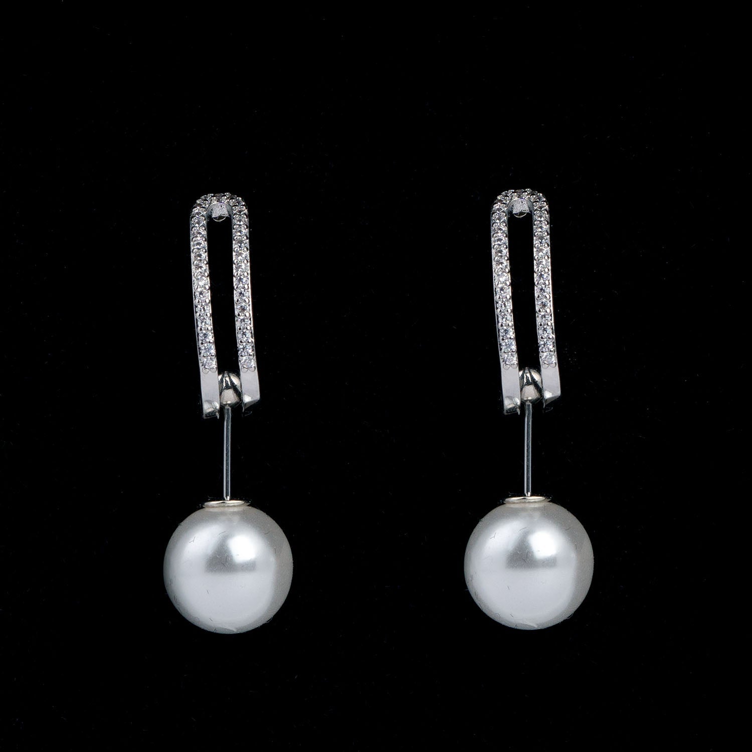 W Premium Jewellery Earrings 4 in 1 Pearl Silver