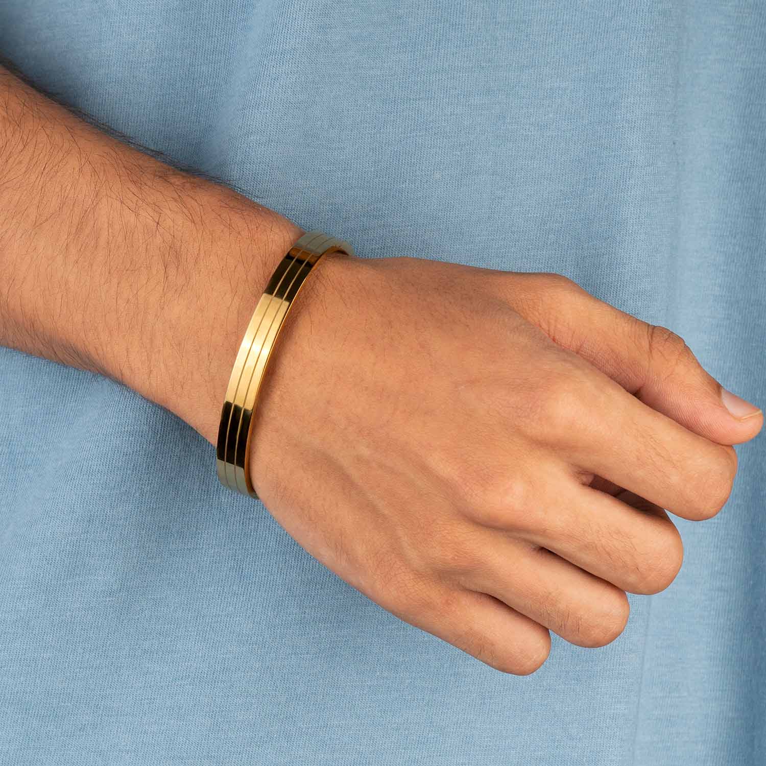 Laksh Design High Gold Finish Fancy Wrist Bracelet for Men(pack of 2)