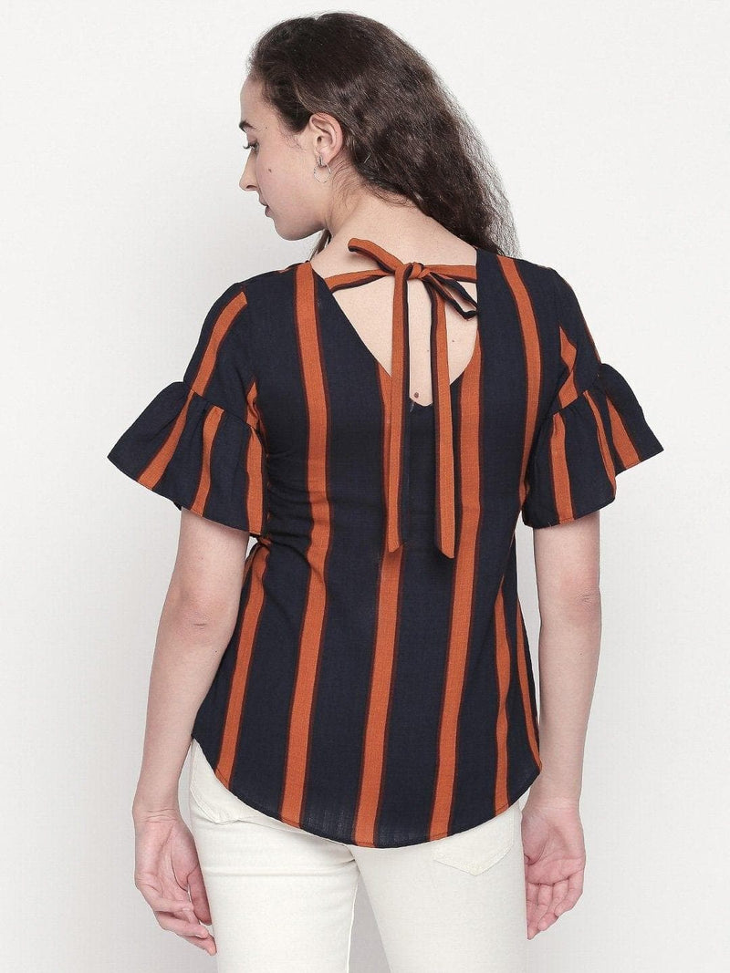 Navy Striped Top