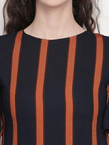 Navy Striped Top