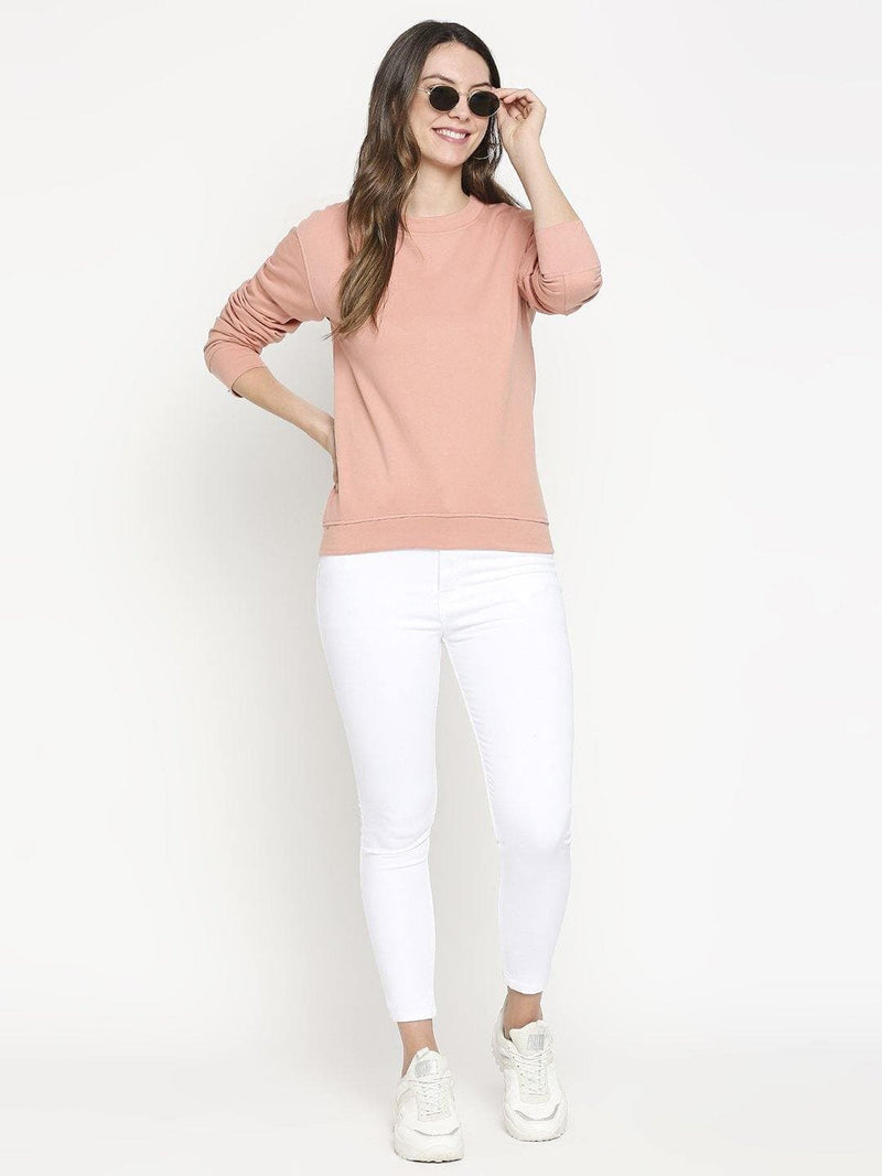 Peach Looper Knit Cotton Pullover