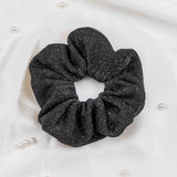 Space Black Regular Crepe Knit Sparkle Scrunchie