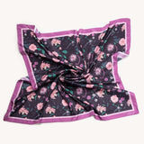 Wisteria Print Satin Square Scarf