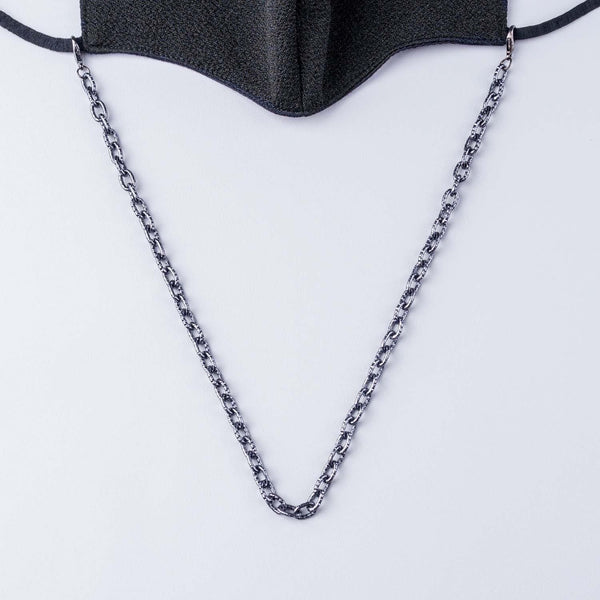 Concealed Chiselled Gun Metal Mask Chain