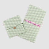 Sage Green Gingham Sanitary Pad Pouches (Pack of 2)