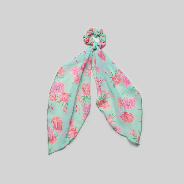 Minty Rose Skinny Scarf Scrunchie