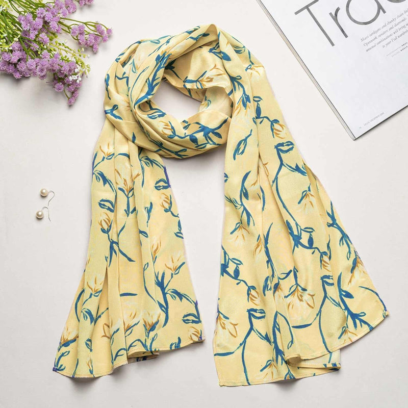 Yellow Meadow Silky Crepe Scarf