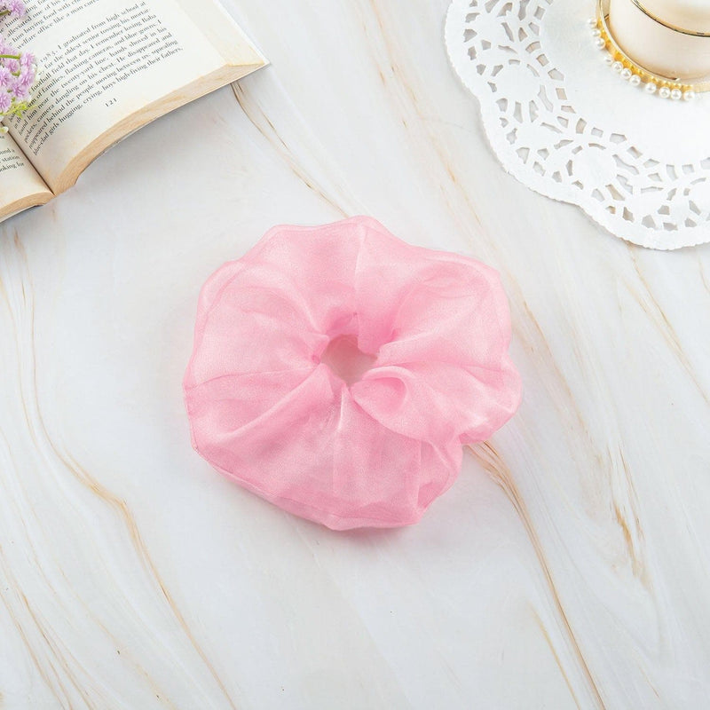 Lotus Pink Oversized Organza Scrunchie