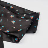 Phantom Black Floral Skinny Scarf