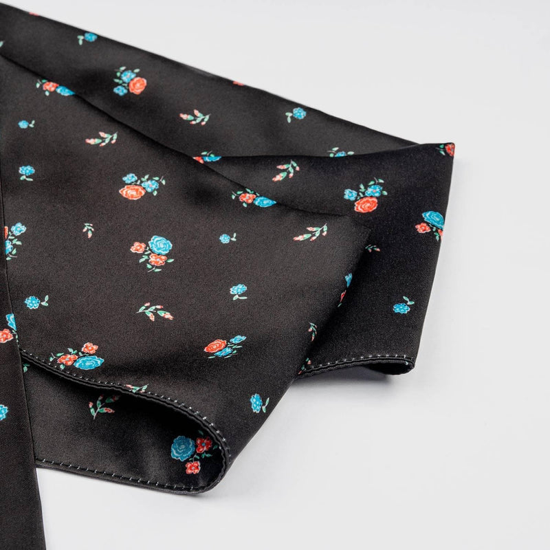 Phantom Black Floral Skinny Scarf