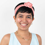 Pearl Peach Floral Skinny Scarf