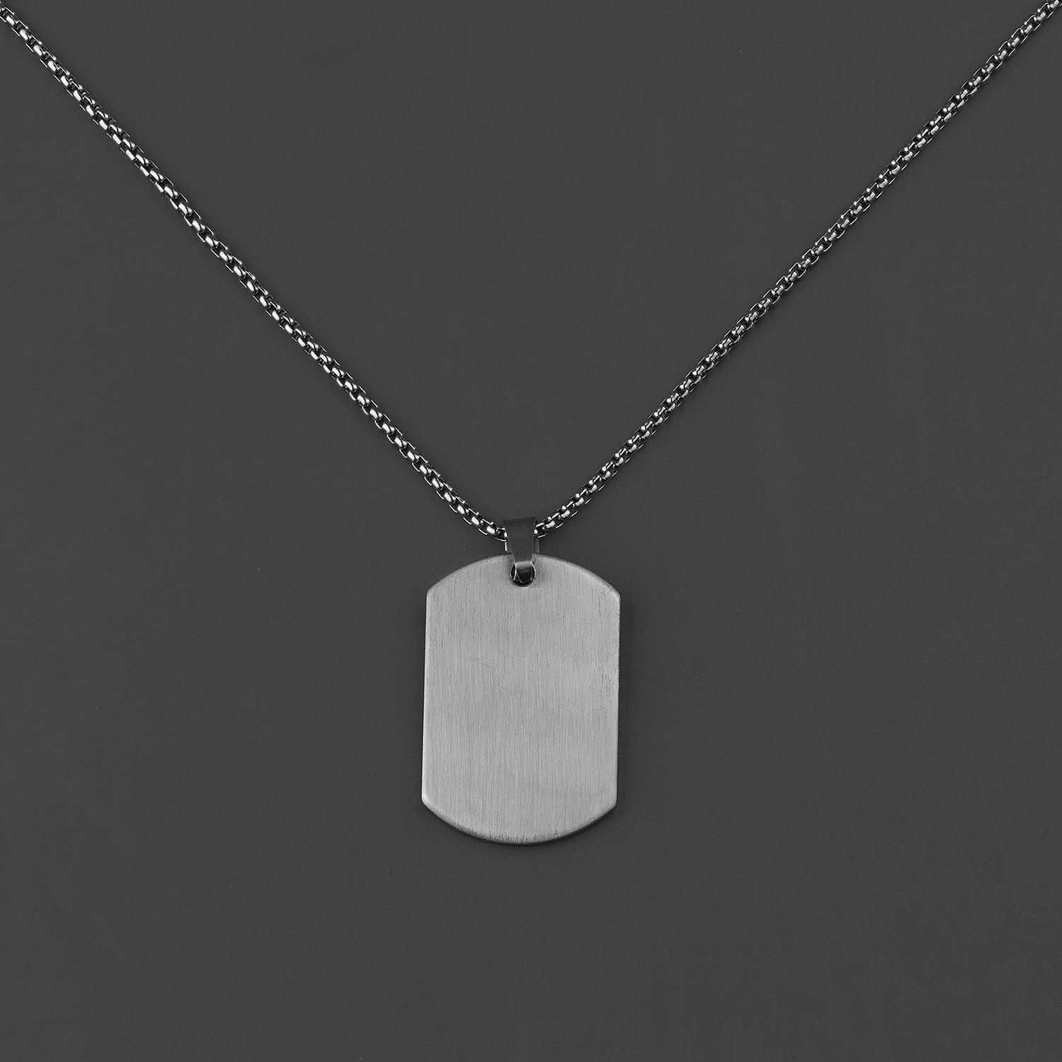 M Premium Jewellery Necklace Dog Tag Silver