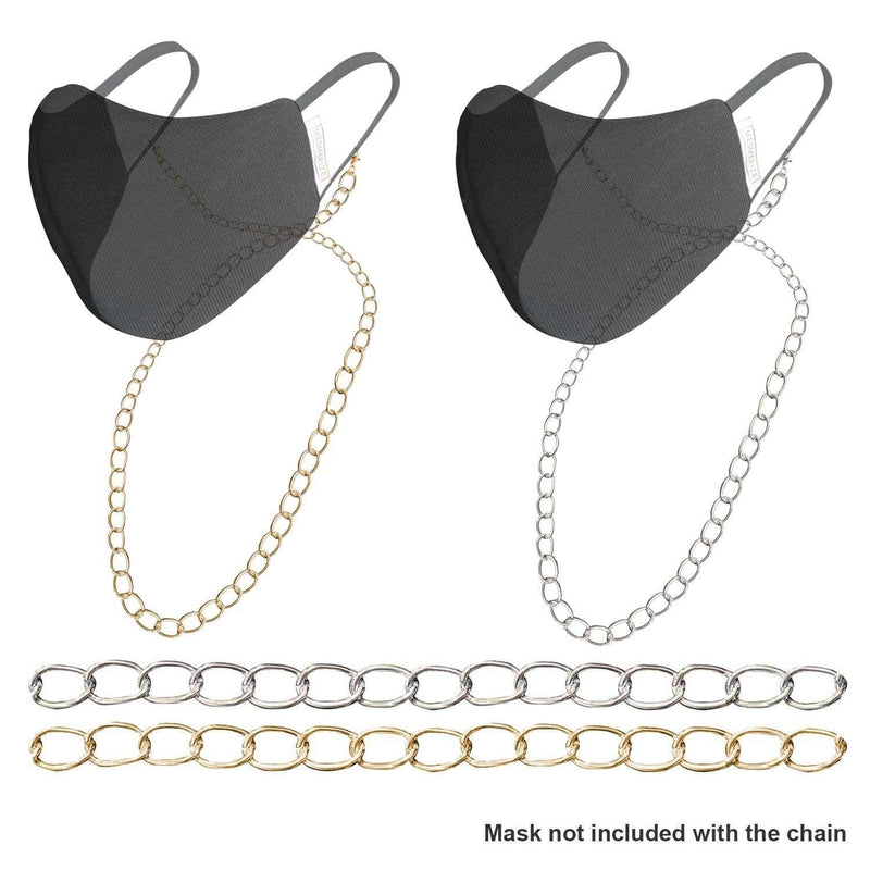 Double Loop Glossy Mask Chain (Gold, Silver)