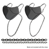 Double Loop Gun Metal Mask Chain (Chiselled, Twisted)