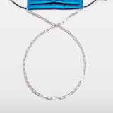 Double Loop Linked Silver Mask Chain