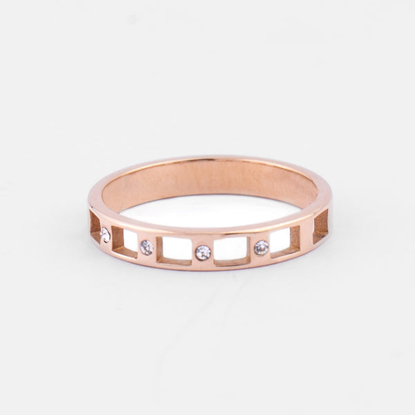 Rose Gold Eternity Stainless Steel Ring