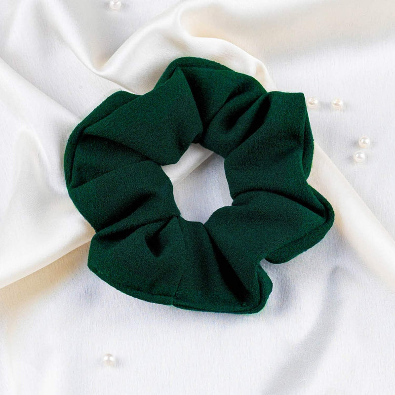 Forest Green Regular Crepe Knit Scrunchie