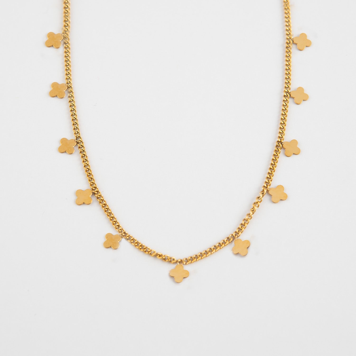 W Premium Jewellery Necklace Dainty Clover Gold