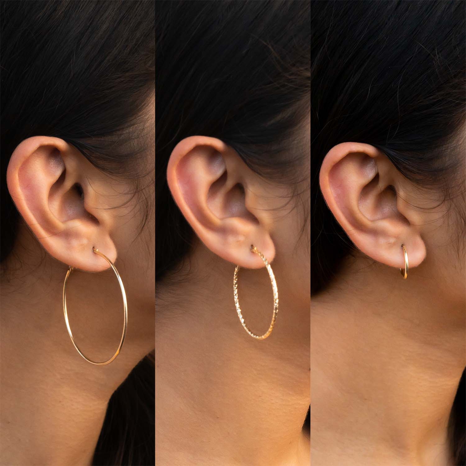W Premium Jewellery Earrings Gold Hoop 