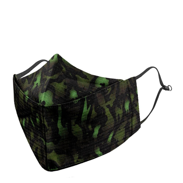Green Camo Adults Linen Delta Mask