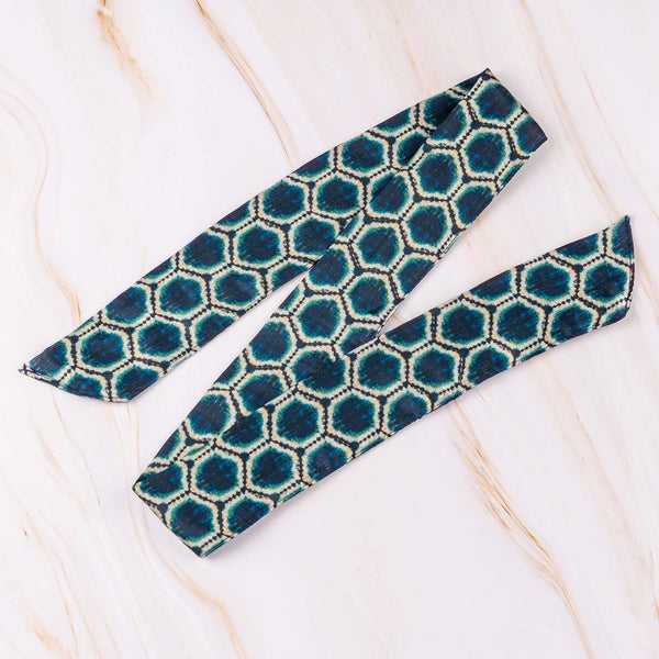 Honeycomb Print Rayon Skinny Scarf