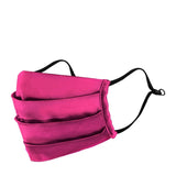 Hot Pink Adults Satin Pleated Mask