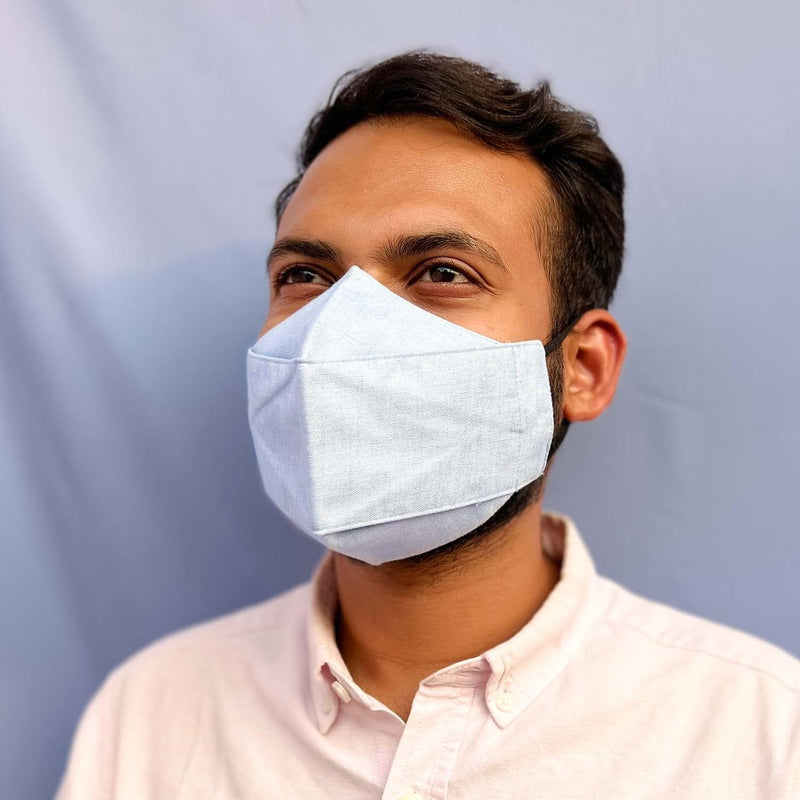 Formal Blue Adults Cotton Delta Mask