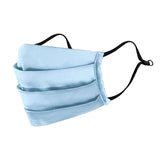 Crystal Blue Adults Satin Pleated Mask